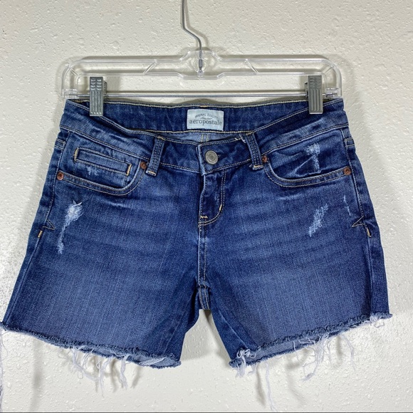 Aeropostal Cut Off Shorts mid rise fringed hem size 1-2 - Picture 1 of 6